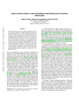 Improved Knowledge Graph Embedding using Background Taxonomic
  Information