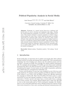 Political Popularity Analysis in Social Media