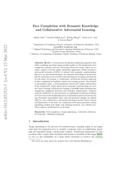 Face Completion with Semantic Knowledge and Collaborative Adversarial
  Learning
