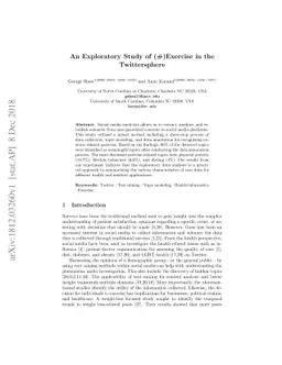 An Exploratory Study of (#)Exercise in the Twittersphere