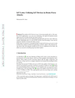 IoT Lotto: Utilizing IoT Devices in Brute-Force Attacks