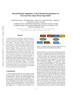 Beyond Domain Adaptation: Unseen Domain Encapsulation via Universal
  Non-volume Preserving Models