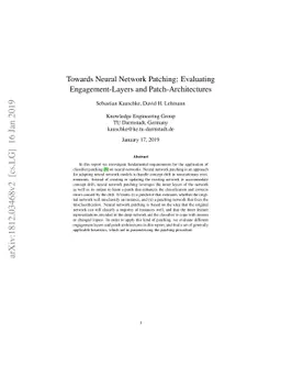 Towards Neural Network Patching: Evaluating Engagement-Layers and
  Patch-Architectures