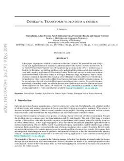 Comixify: Transform video into a comics