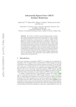 Adversarial Sparse-View CBCT Artifact Reduction