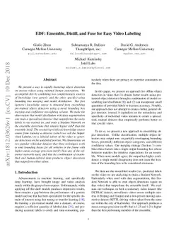 EDF: Ensemble, Distill, and Fuse for Easy Video Labeling