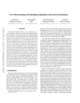 Few-Shot Learning via Embedding Adaptation with Set-to-Set Functions