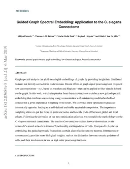 Guided Graph Spectral Embedding: Application to the C. elegans
  Connectome