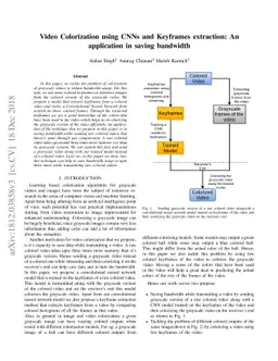 Video Colorization using CNNs and Keyframes extraction: An application
  in saving bandwidth