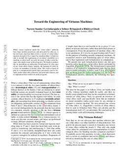 Toward the Engineering of Virtuous Machines