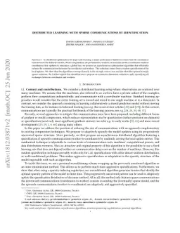 Distributed Learning with Sparse Communications by Identification
