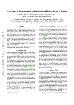 Pretraining by Backtranslation for End-to-end ASR in Low-Resource
  Settings