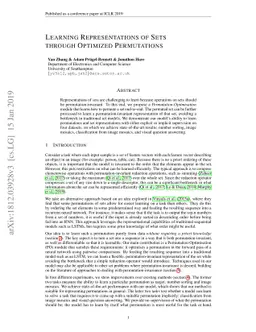 Learning Representations of Sets through Optimized Permutations