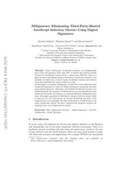 JSSignature: Eliminating Third-Party-Hosted JavaScript Infection Threats
  Using Digital Signatures