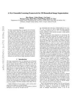 A New Ensemble Learning Framework for 3D Biomedical Image Segmentation