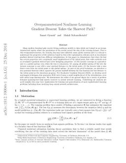 Overparameterized Nonlinear Learning: Gradient Descent Takes the
  Shortest Path?