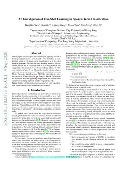An Investigation of Few-Shot Learning in Spoken Term Classification