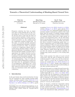Towards a Theoretical Understanding of Hashing-Based Neural Nets