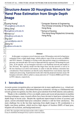 Structure-Aware 3D Hourglass Network for Hand Pose Estimation from
  Single Depth Image