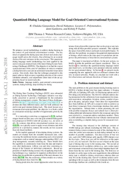 Quantized-Dialog Language Model for Goal-Oriented Conversational Systems
