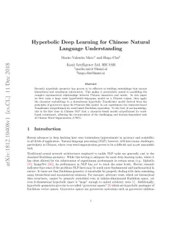 Hyperbolic Deep Learning for Chinese Natural Language Understanding