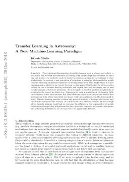 Transfer Learning in Astronomy: A New Machine-Learning Paradigm
