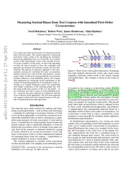 Measuring Societal Biases from Text Corpora with Smoothed First-Order
  Co-occurrence