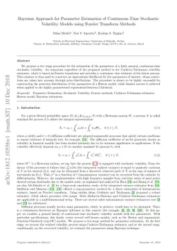 Bayesian Approach for Parameter Estimation of Continuous-Time Stochastic
  Volatility Models using Fourier Transform Methods