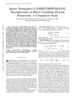 Sparse Nonnegative CANDECOMP/PARAFAC Decomposition in Block Coordinate
  Descent Framework: A Comparison Study