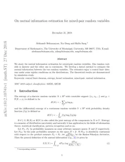 On mutual information estimation for mixed-pair random variables
