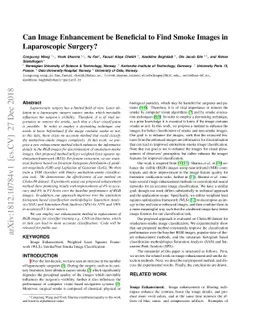 Can Image Enhancement be Beneficial to Find Smoke Images in Laparoscopic
  Surgery?