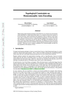 Topological Constraints on Homeomorphic Auto-Encoding