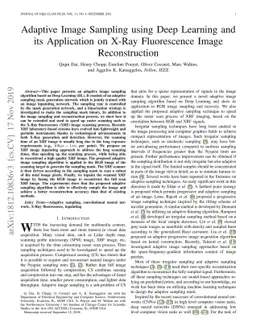 Adaptive Image Sampling using Deep Learning and its Application on X-Ray
  Fluorescence Image Reconstruction