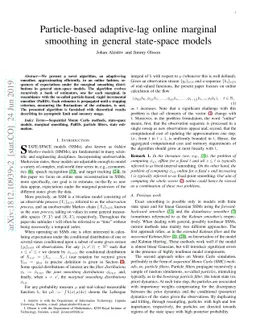 Particle-based adaptive-lag online marginal smoothing in general
  state-space models