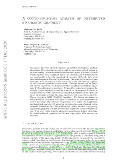 A continuous-time analysis of distributed stochastic gradient