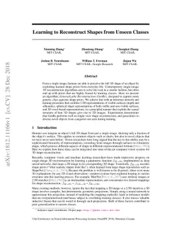 Learning to Reconstruct Shapes from Unseen Classes