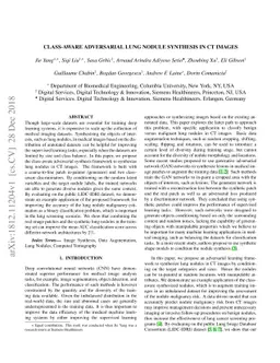 Class-Aware Adversarial Lung Nodule Synthesis in CT Images