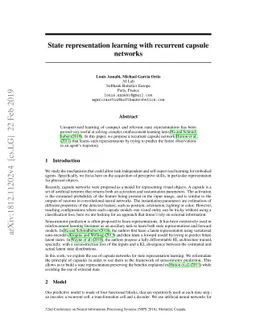 State representation learning with recurrent capsule networks
