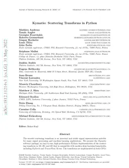 Kymatio: Scattering Transforms in Python
