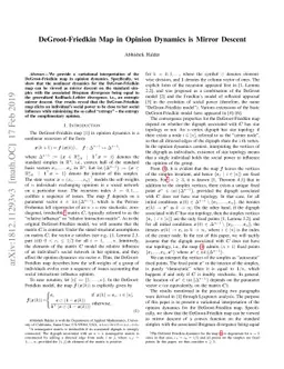 DeGroot-Friedkin Map in Opinion Dynamics is Mirror Descent