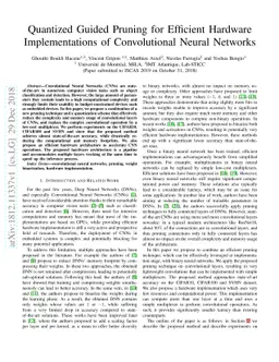 Quantized Guided Pruning for Efficient Hardware Implementations of
  Convolutional Neural Networks