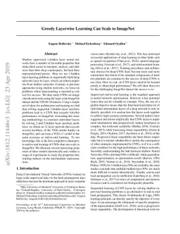 Greedy Layerwise Learning Can Scale to ImageNet