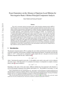 Exact Guarantees on the Absence of Spurious Local Minima for
  Non-negative Rank-1 Robust Principal Component Analysis