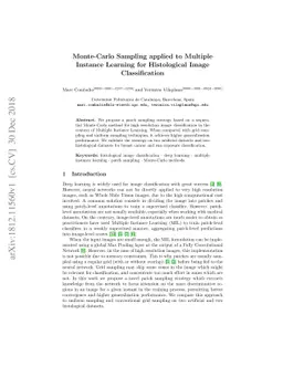 Monte-Carlo Sampling applied to Multiple Instance Learning for
  Histological Image Classification