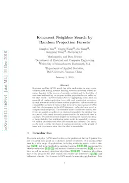 K-nearest Neighbor Search by Random Projection Forests