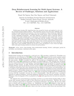 Deep Reinforcement Learning for Multi-Agent Systems: A Review of
  Challenges, Solutions and Applications