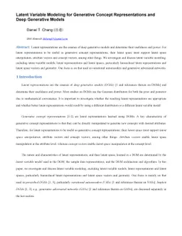 Latent Variable Modeling for Generative Concept Representations and Deep
  Generative Models