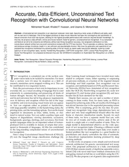 Accurate, Data-Efficient, Unconstrained Text Recognition with
  Convolutional Neural Networks
