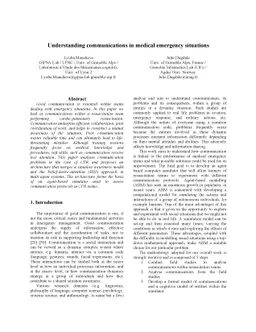 Understanding communications in medical emergency situations