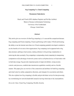 Fog Computing Vs. Cloud Computing